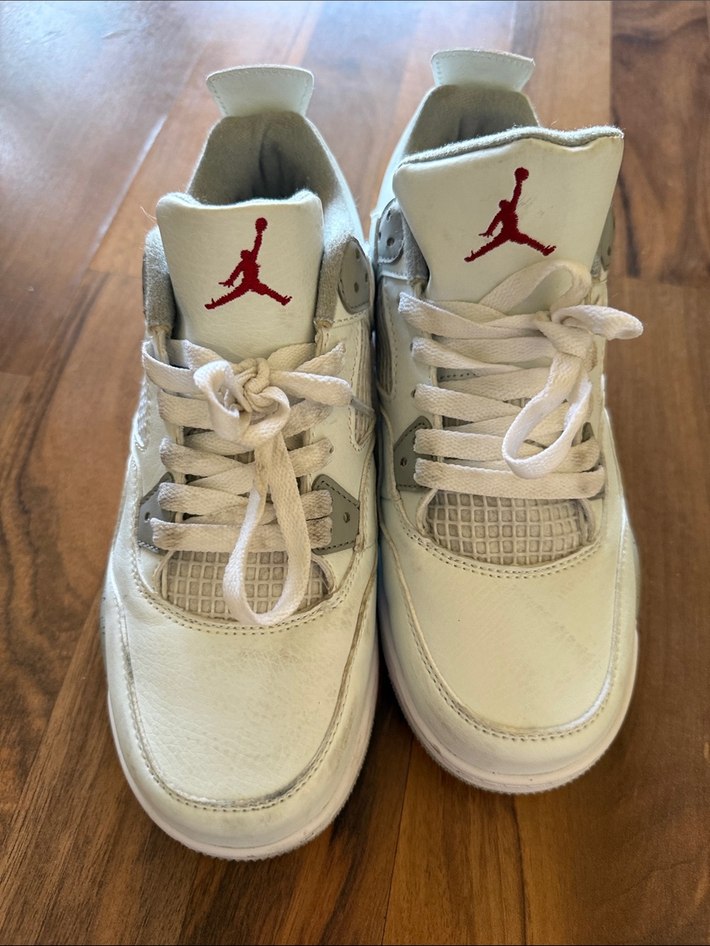 Jordan Kids White and Red Retro Style Sneakers